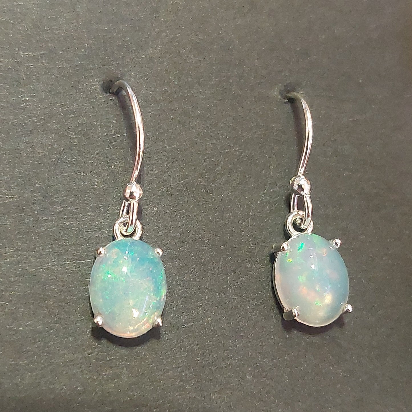 Ethiopian Opal Earrings (Polished Round)