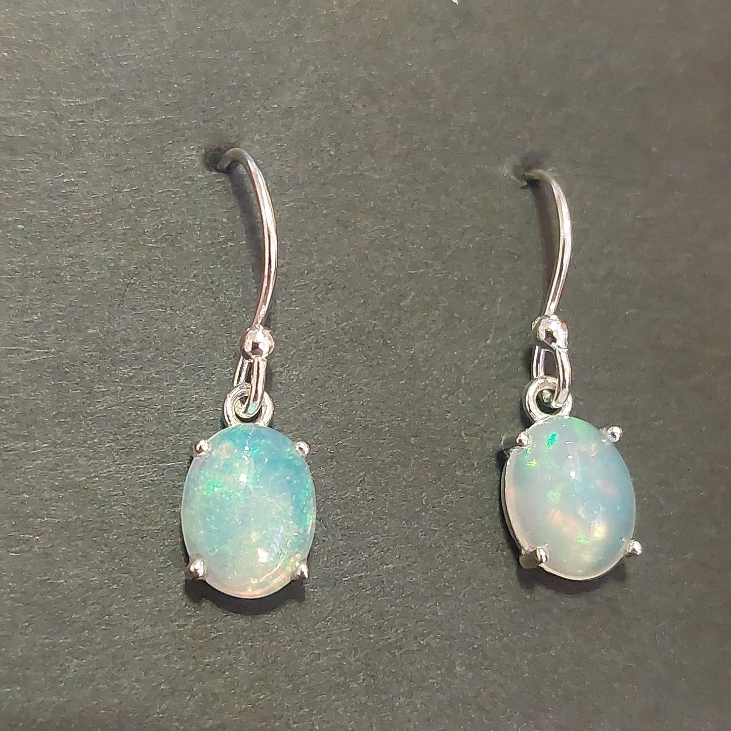 Ethiopian Opal Earrings (Polished Round)