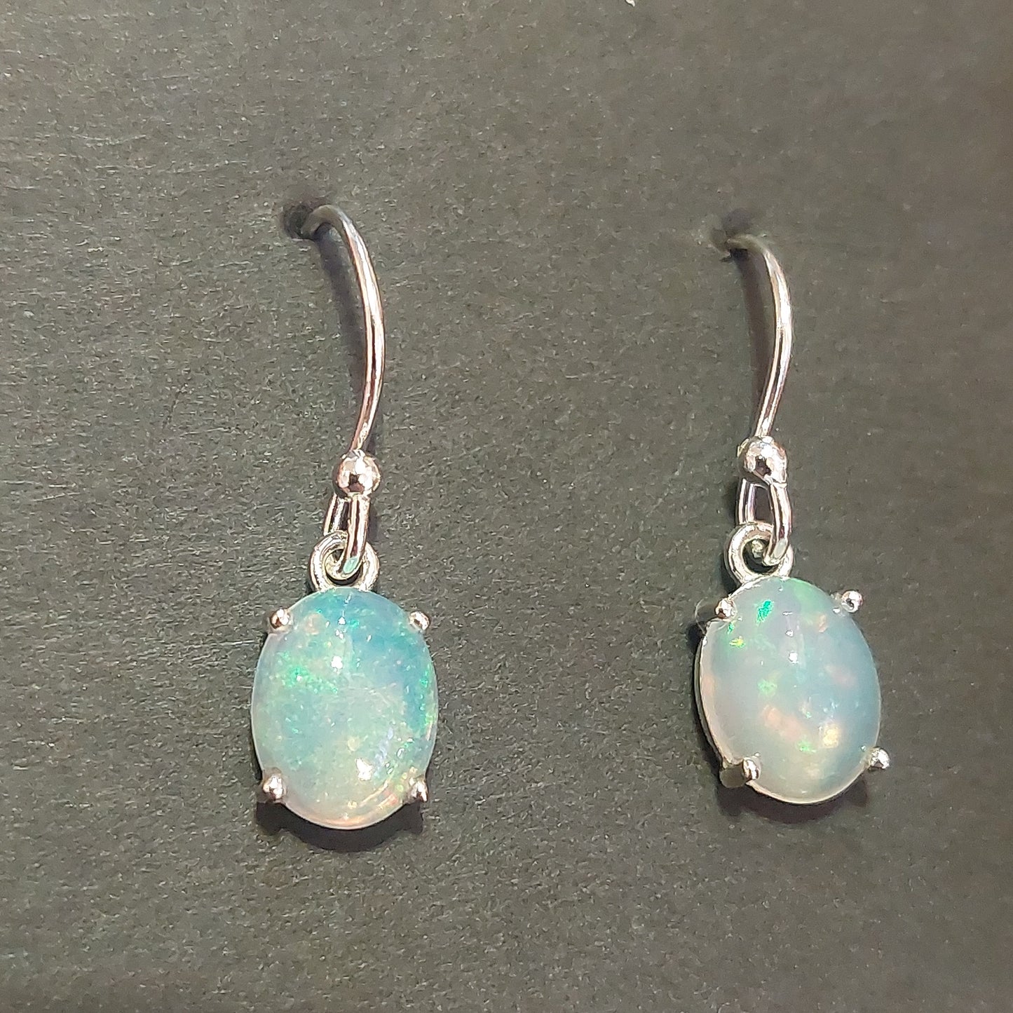 Ethiopian Opal Earrings (Polished Round)