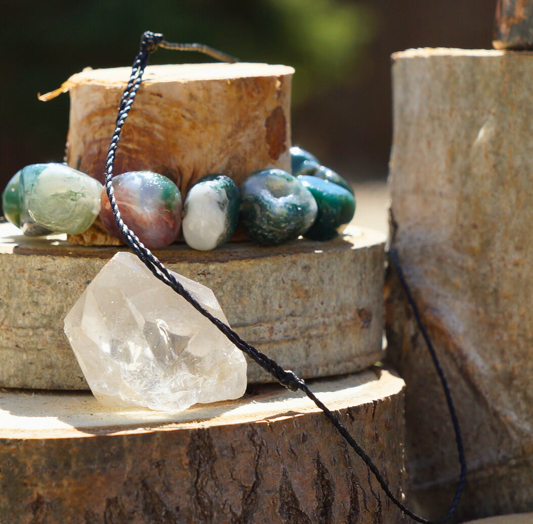 PALO SANTO GODDESS NECKLACE with AMETHYST