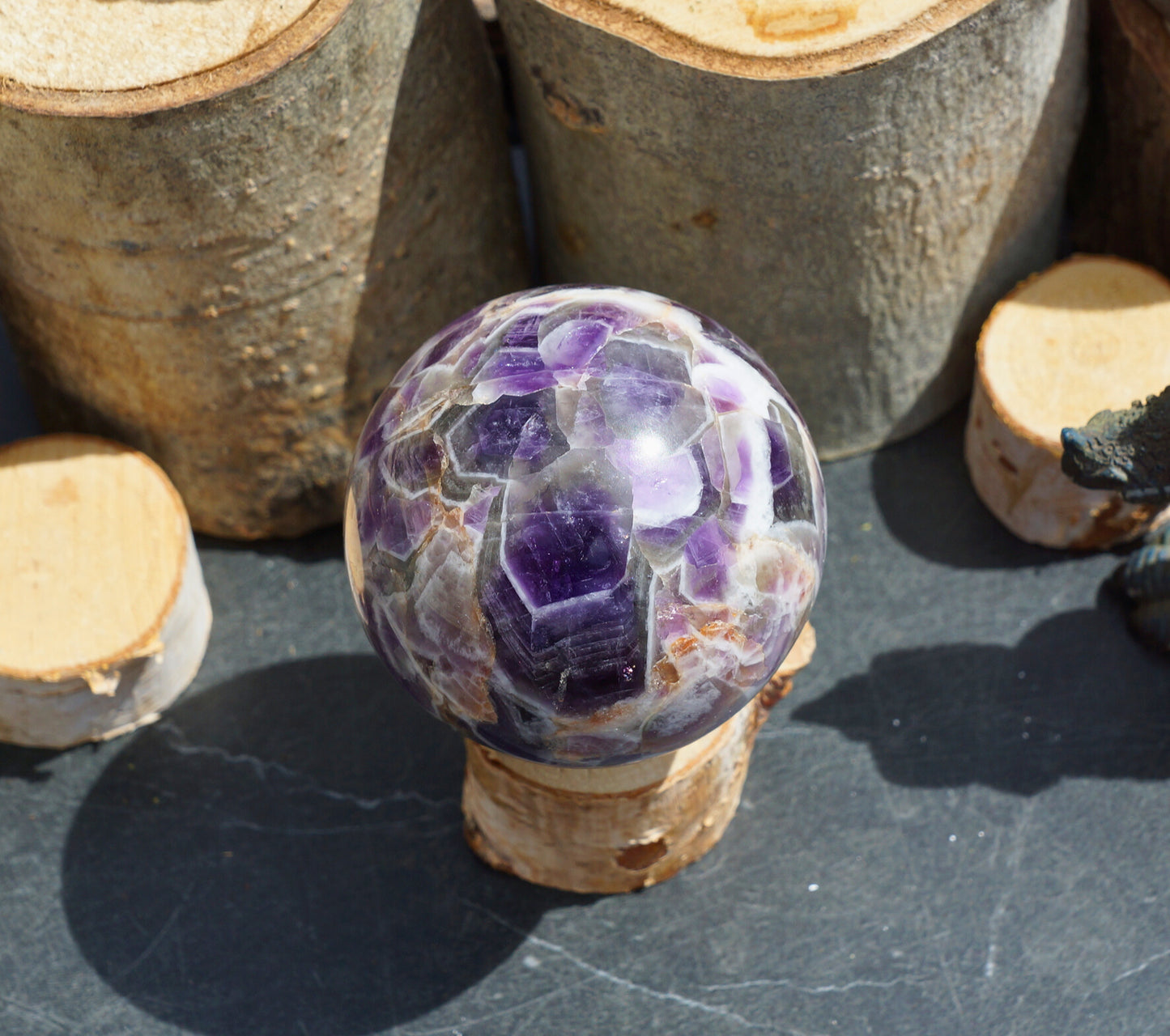 CHEVRON AMETHYST SPHERES
