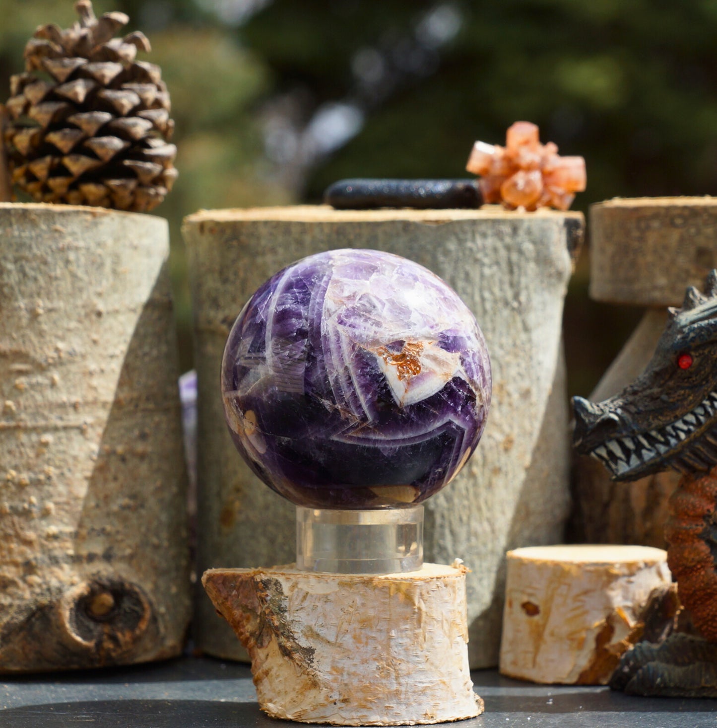 CHEVRON AMETHYST SPHERES