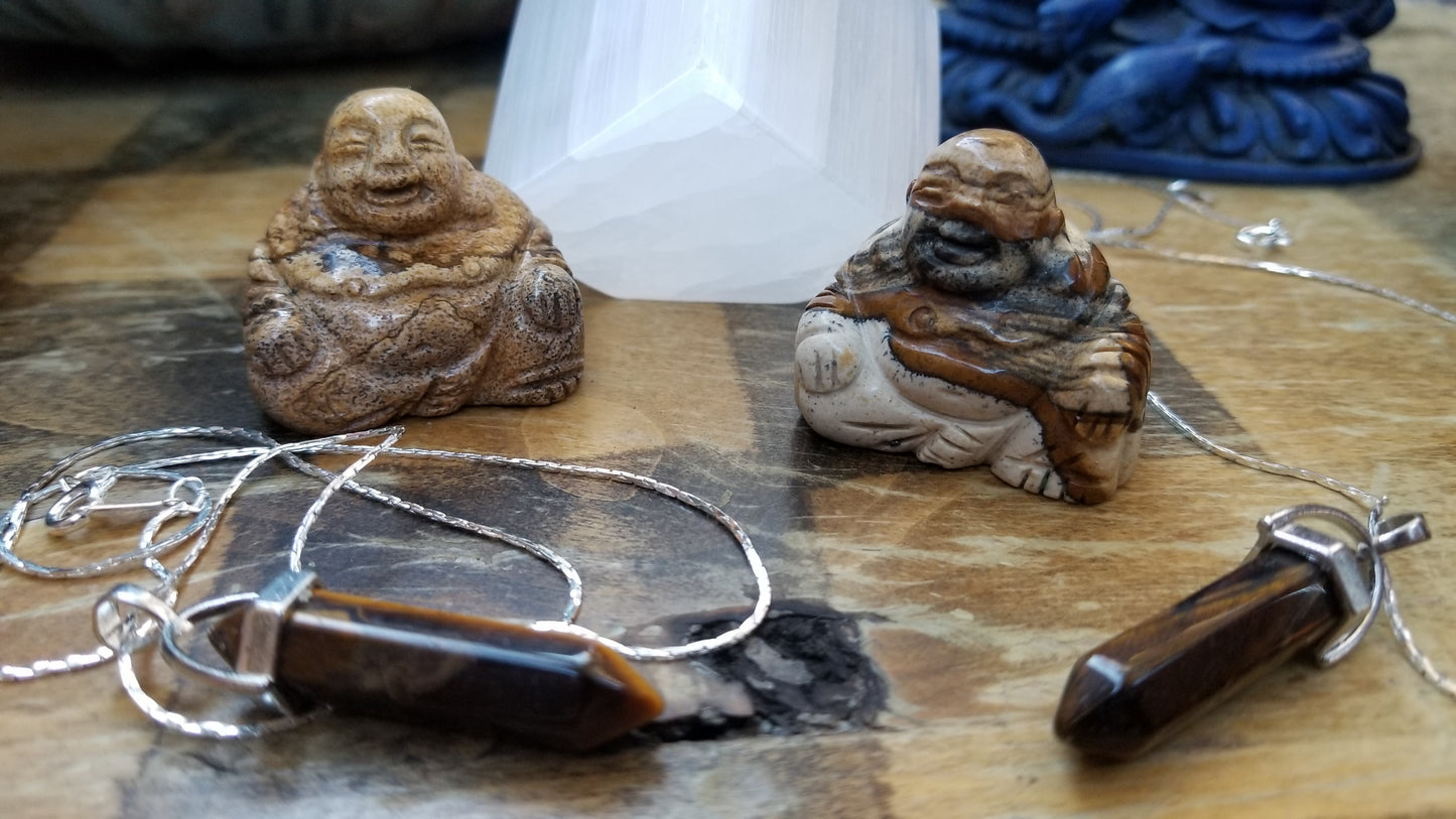 bundle is for One buddha and One tiger's eye pendant. Variation in stones is normal..