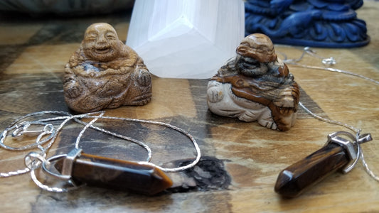 bundle is for One buddha and One tiger's eye pendant. Variation in stones is normal..