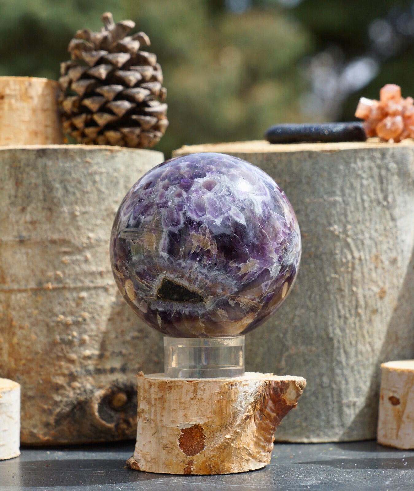 CHEVRON AMETHYST SPHERES