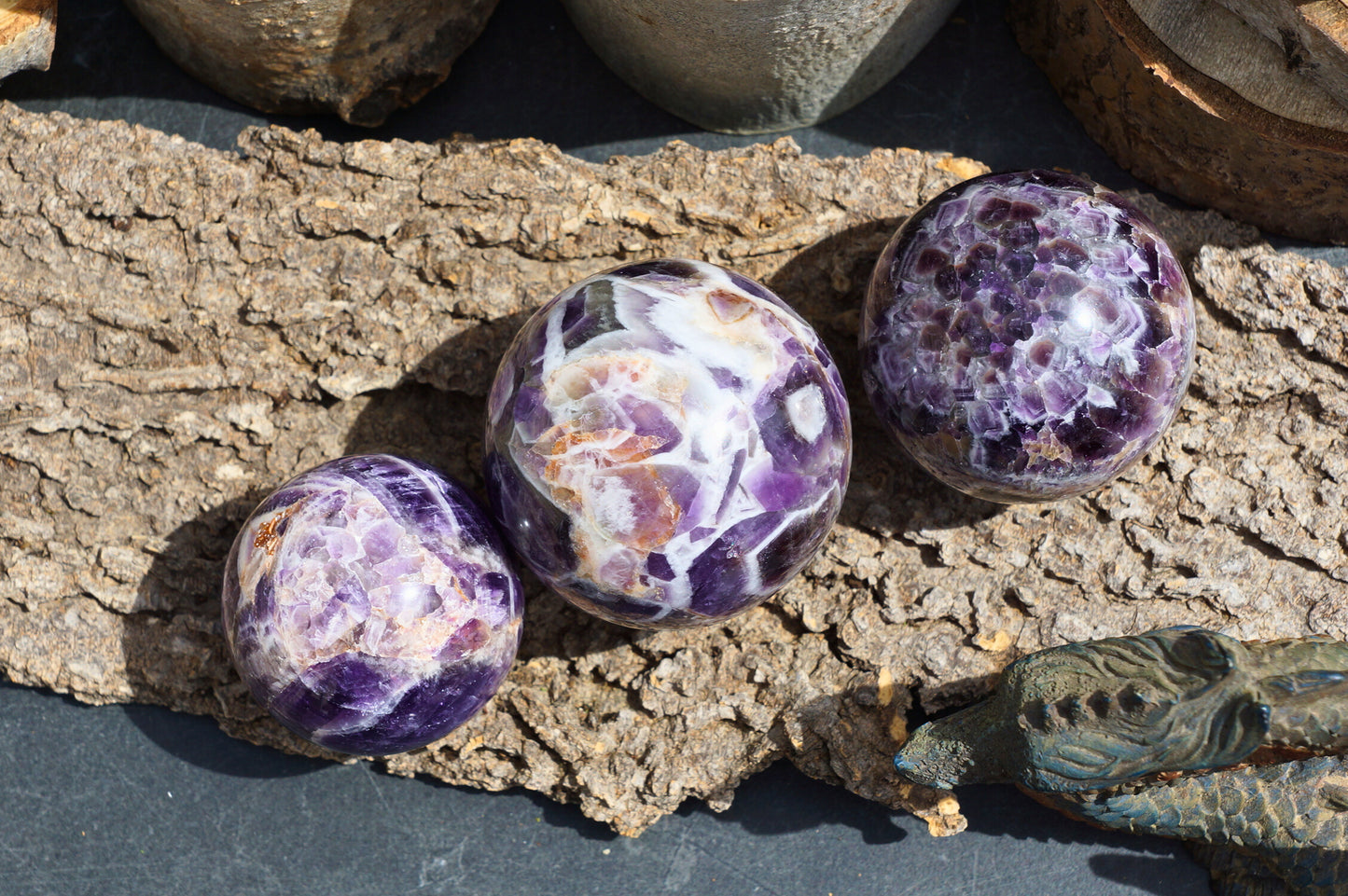 CHEVRON AMETHYST SPHERES