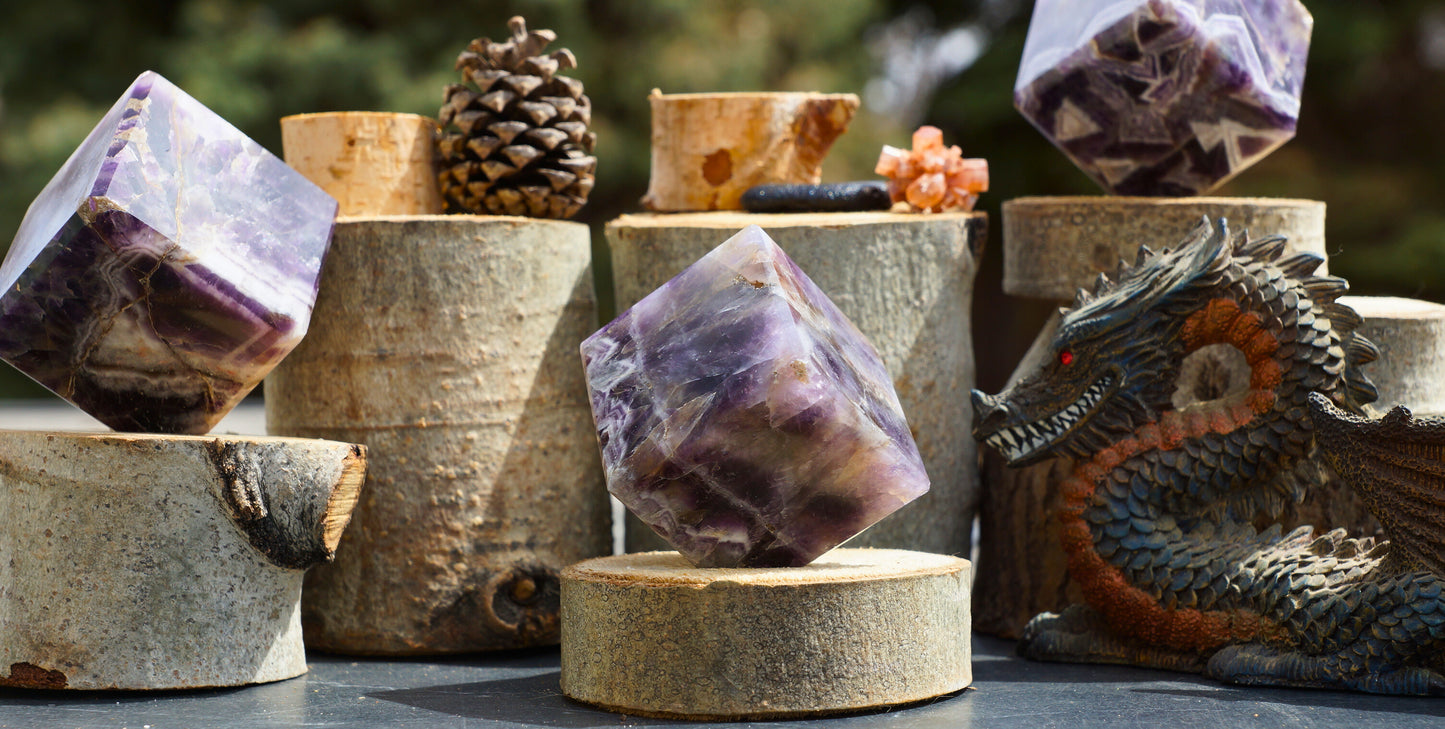 CHEVRON AMETHYST CUBES