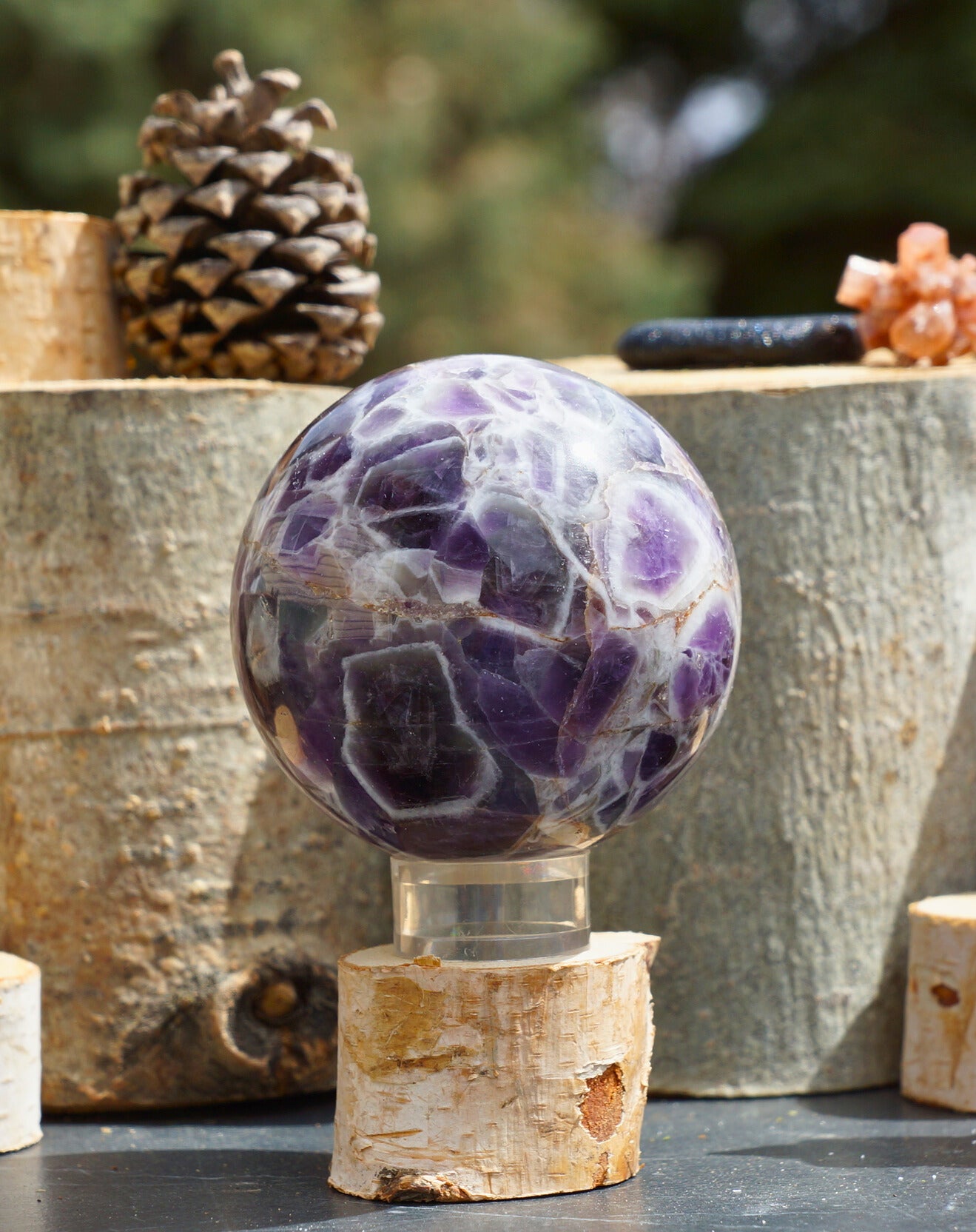 CHEVRON AMETHYST SPHERES