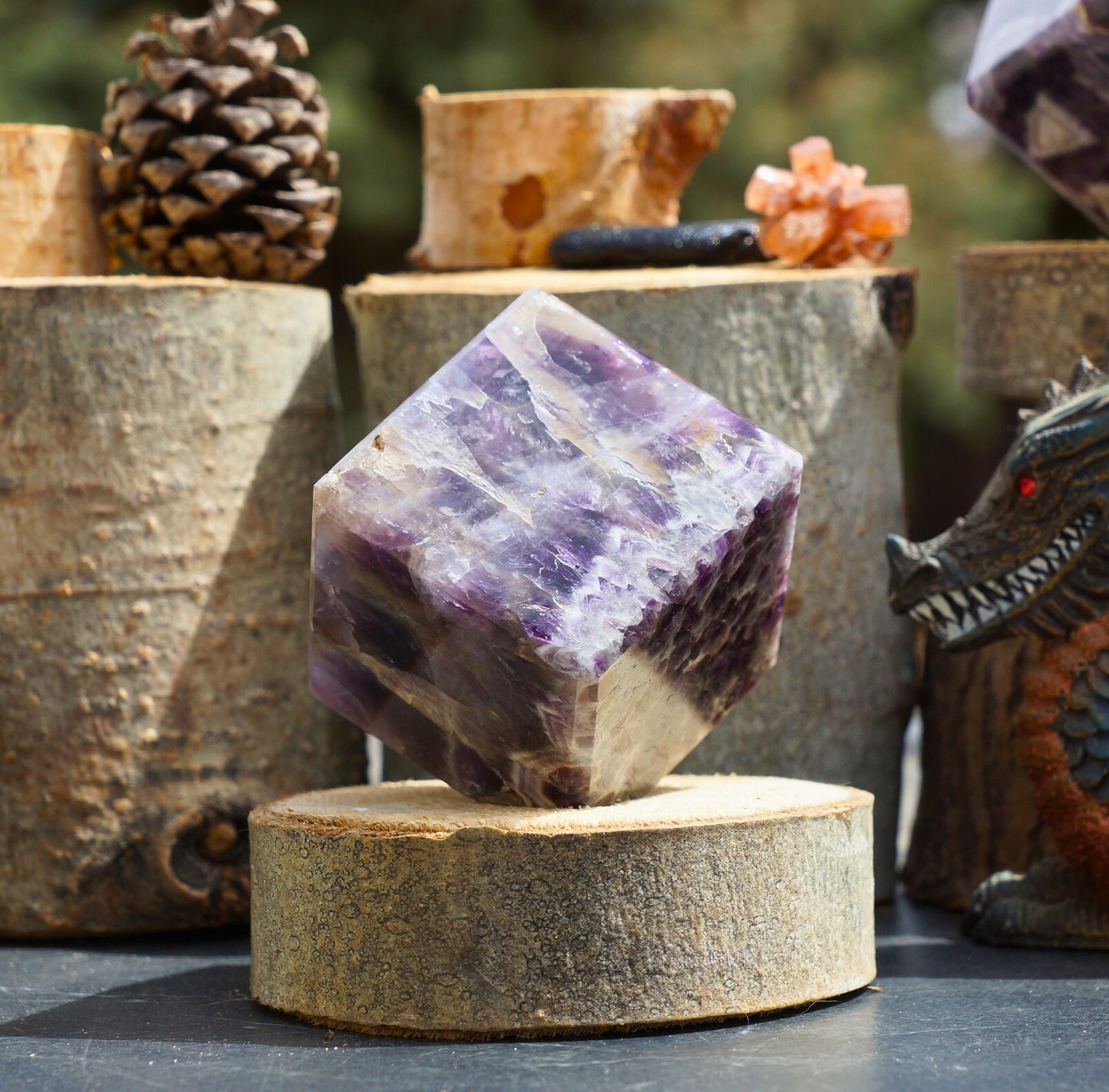 CHEVRON AMETHYST CUBES