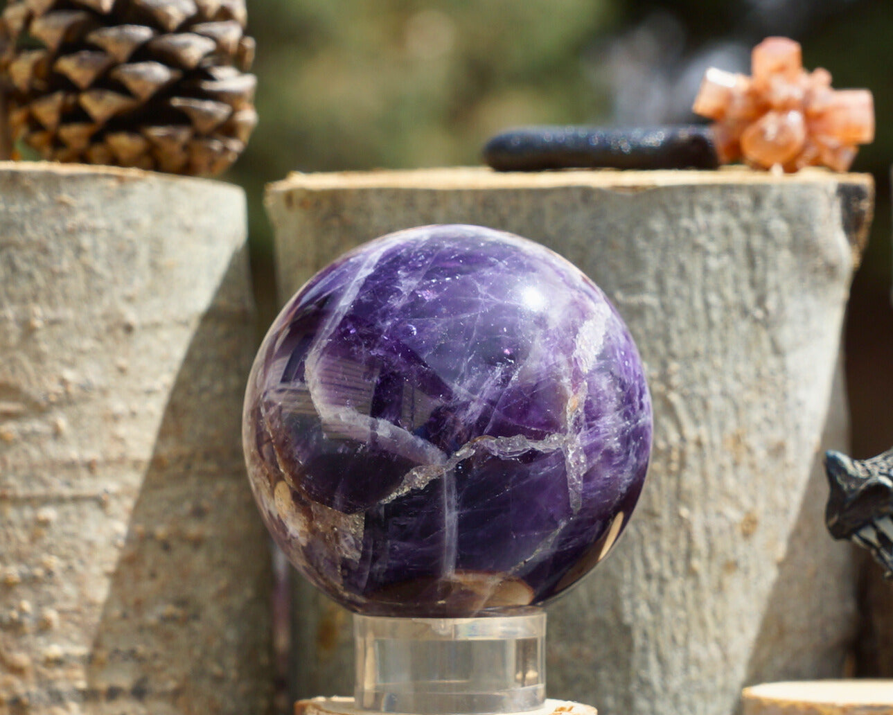 CHEVRON AMETHYST SPHERES