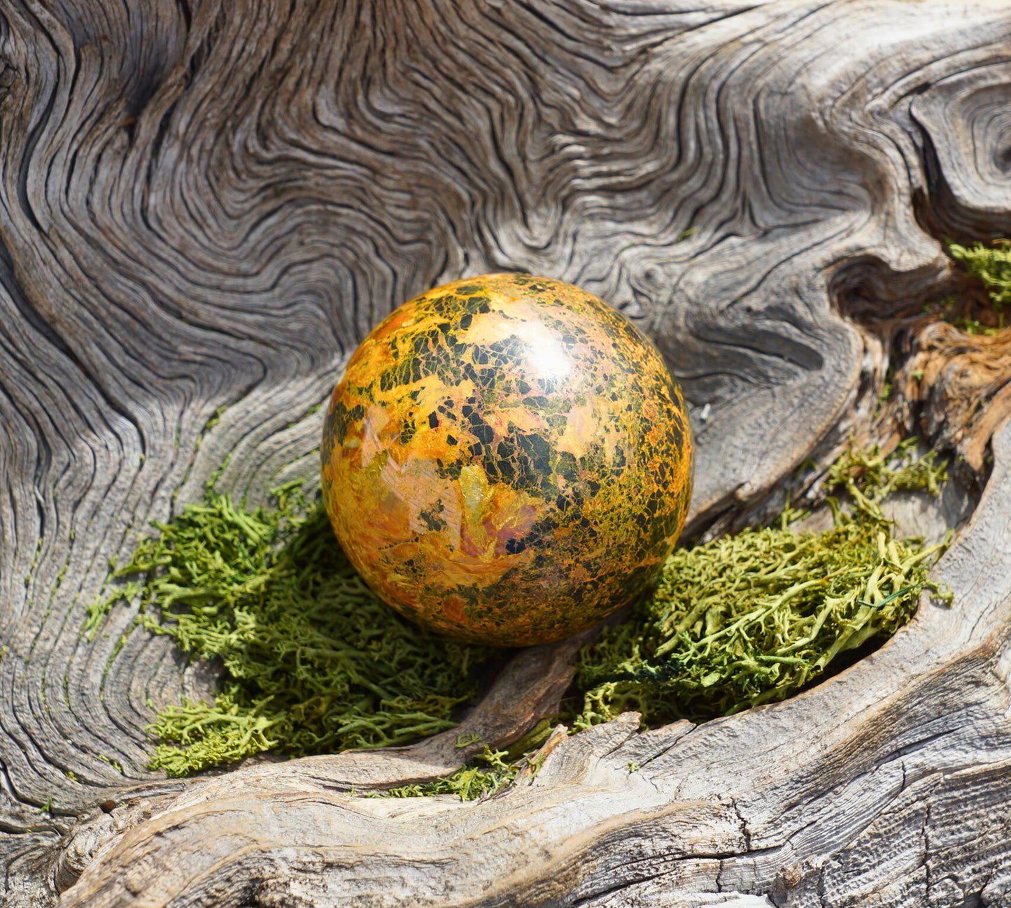 GREEN/YELLOW JASPER SPHERE