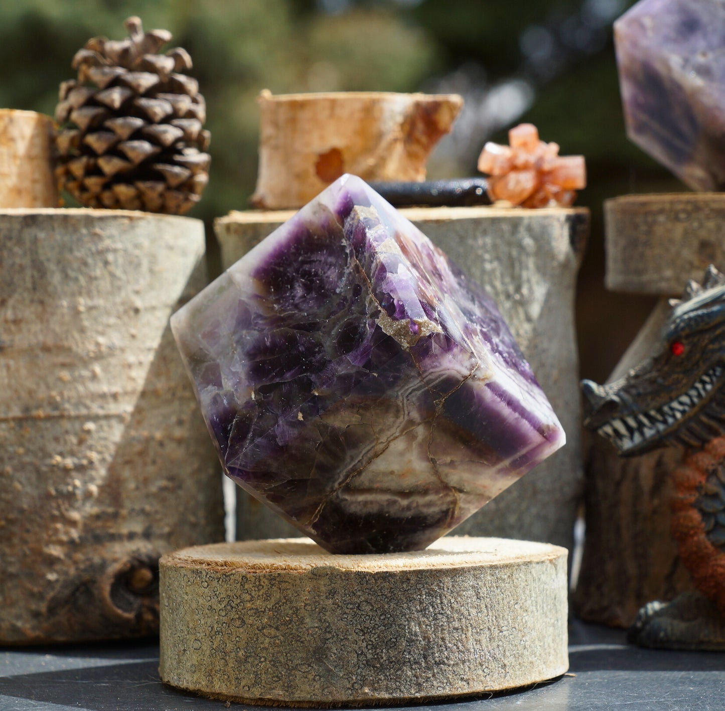 CHEVRON AMETHYST CUBES