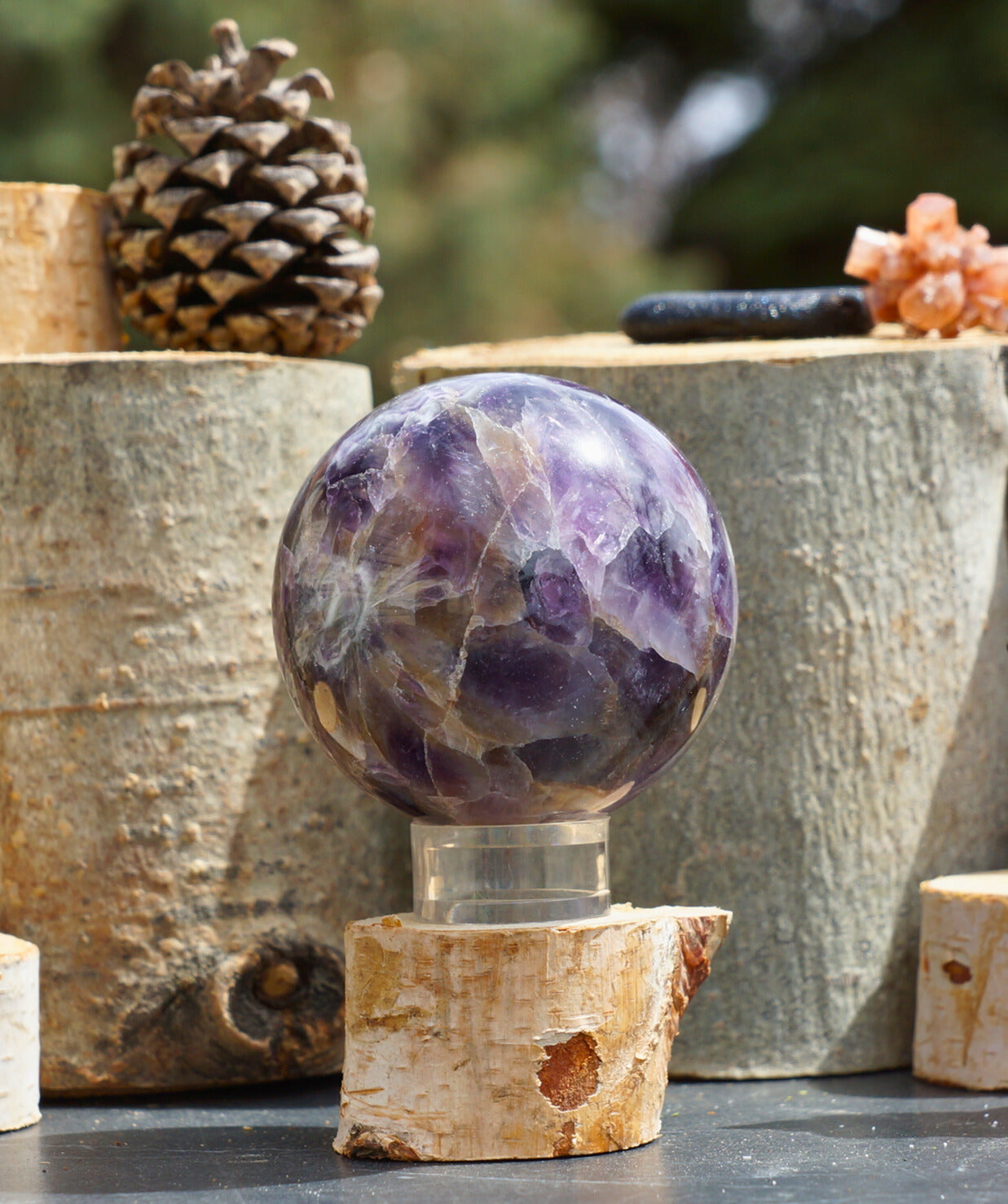CHEVRON AMETHYST SPHERES
