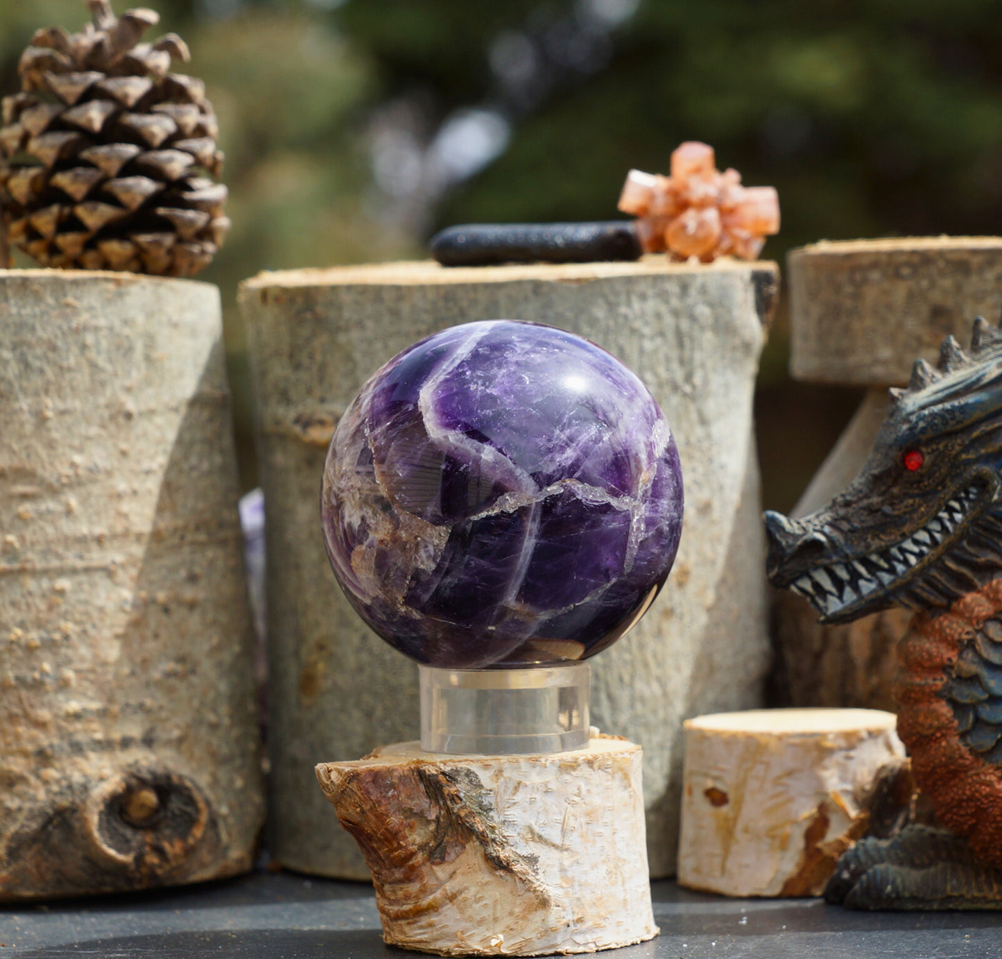 CHEVRON AMETHYST SPHERES