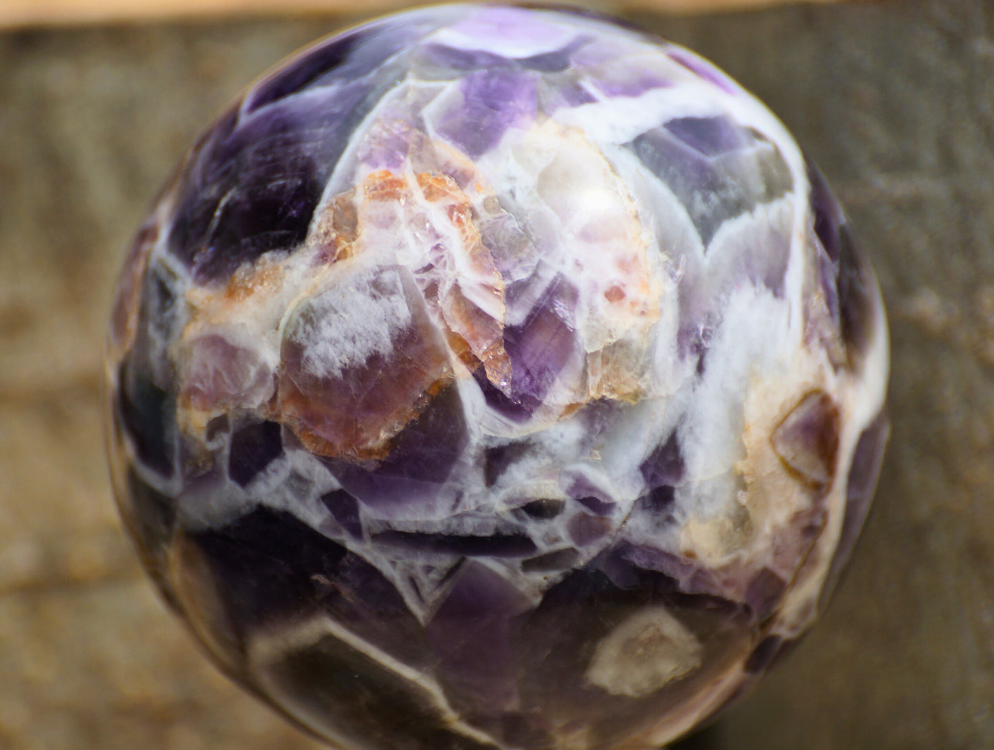 CHEVRON AMETHYST SPHERES