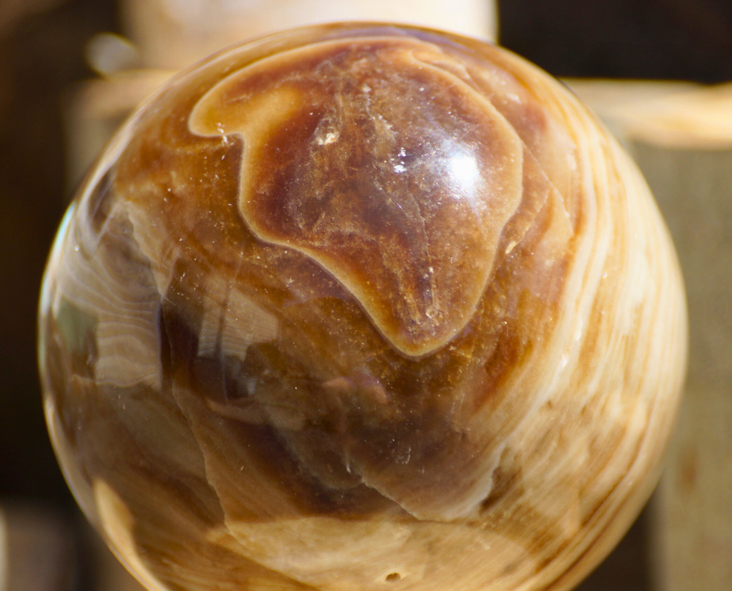 CHOCOLATE CALCITE SPHERE