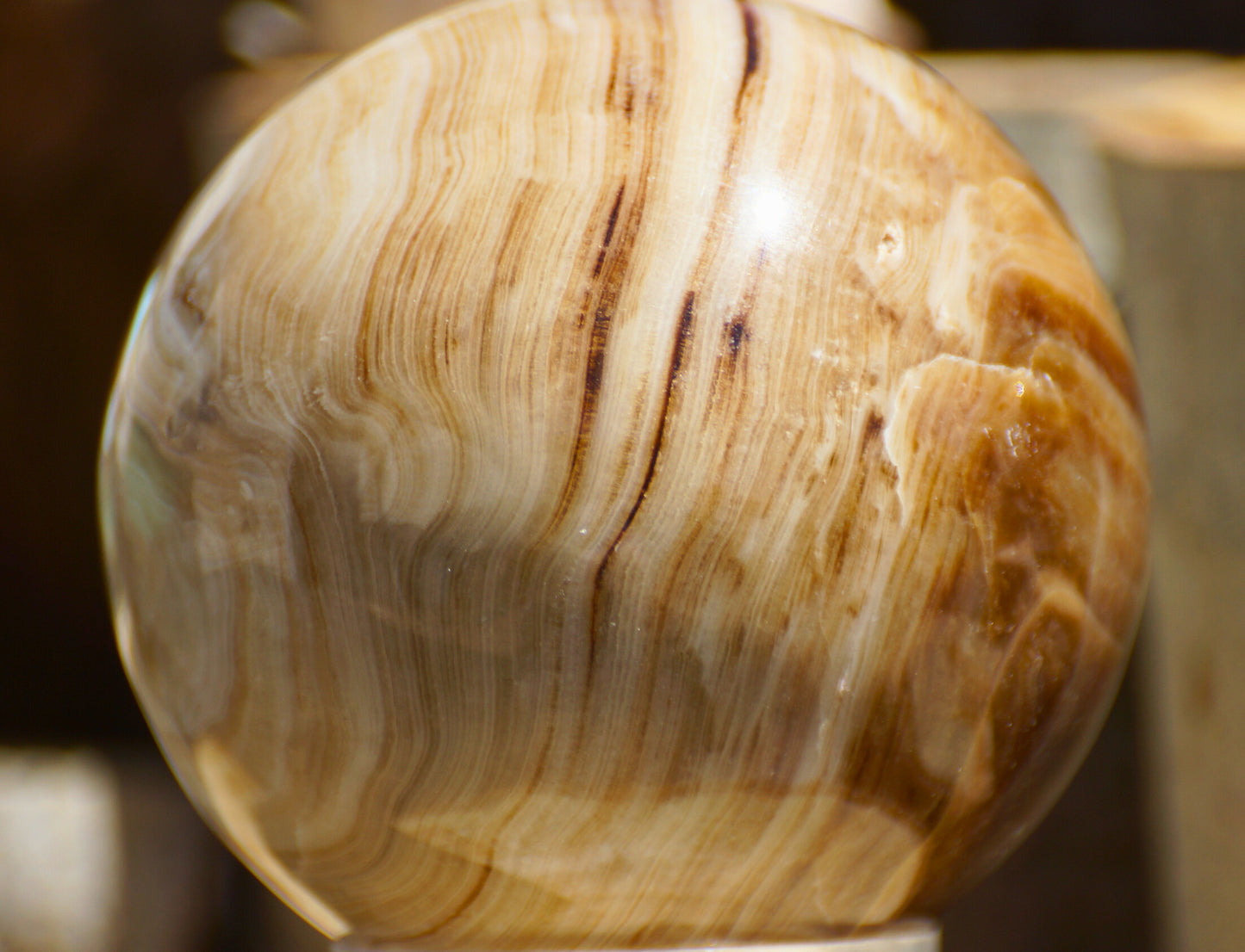 CHOCOLATE CALCITE SPHERE