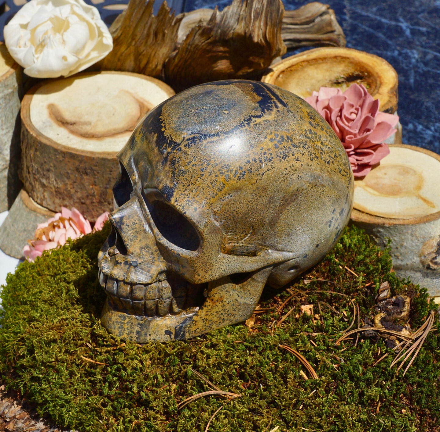 DENDRITIC PICTURE JASPER SKULL