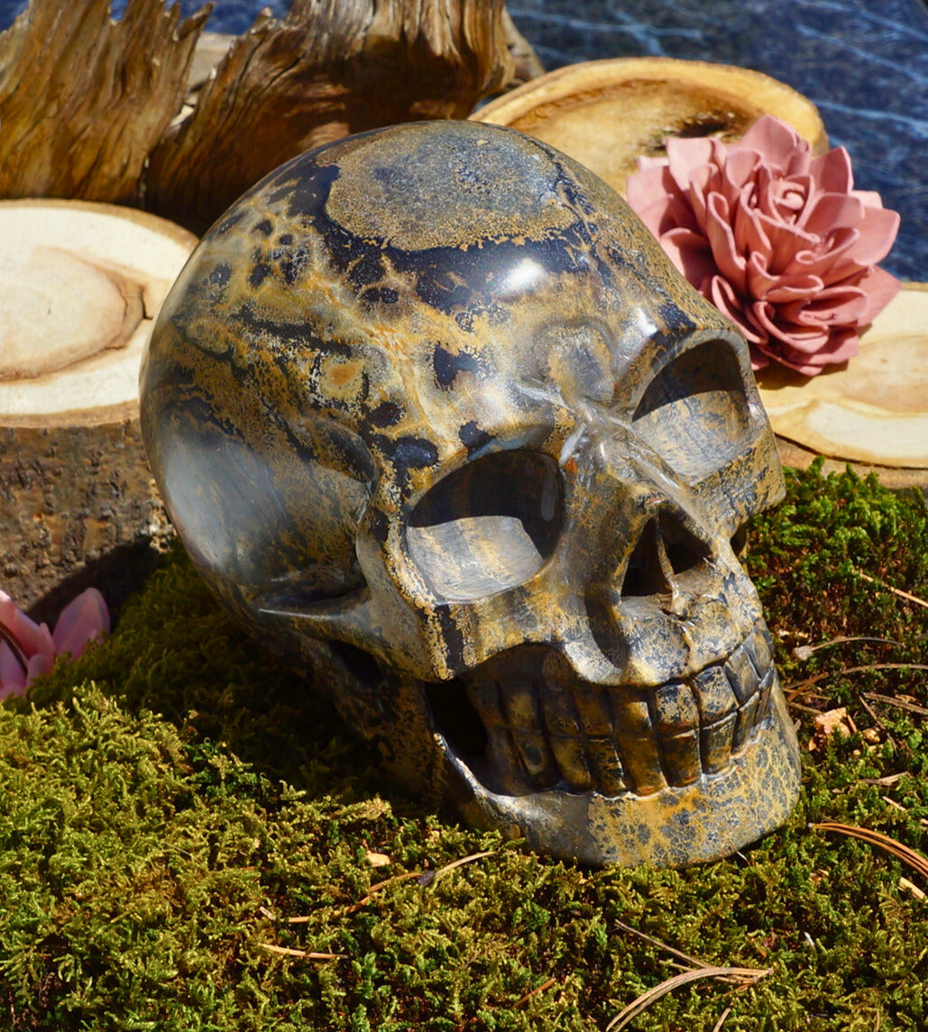 DENDRITIC PICTURE JASPER SKULL