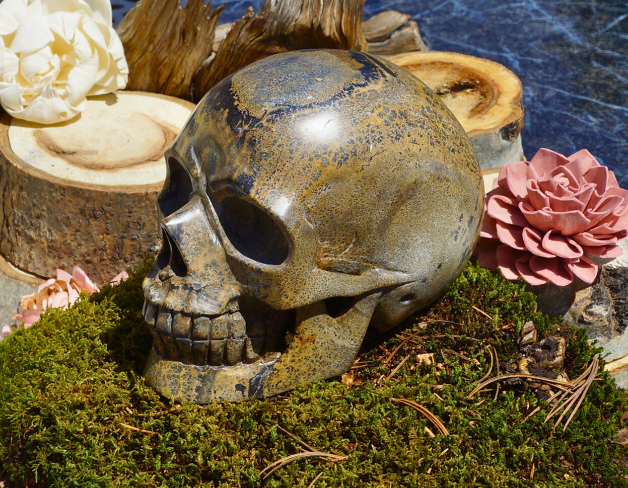 DENDRITIC PICTURE JASPER SKULL