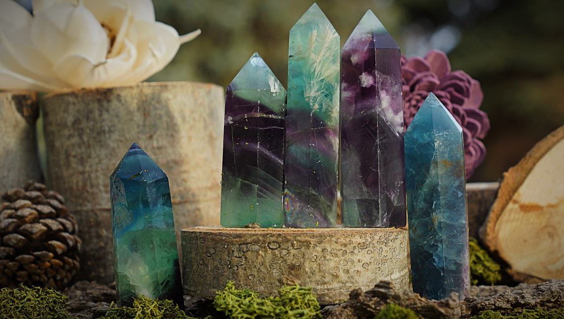 SNOWFLAKE FLUORITE TOWER mini