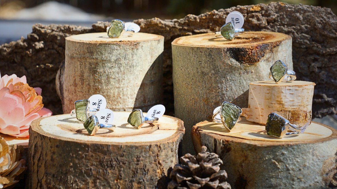 MOLDAVITE RINGS