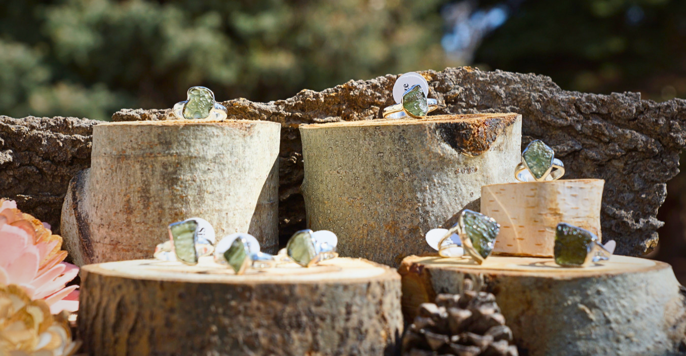 MOLDAVITE RINGS