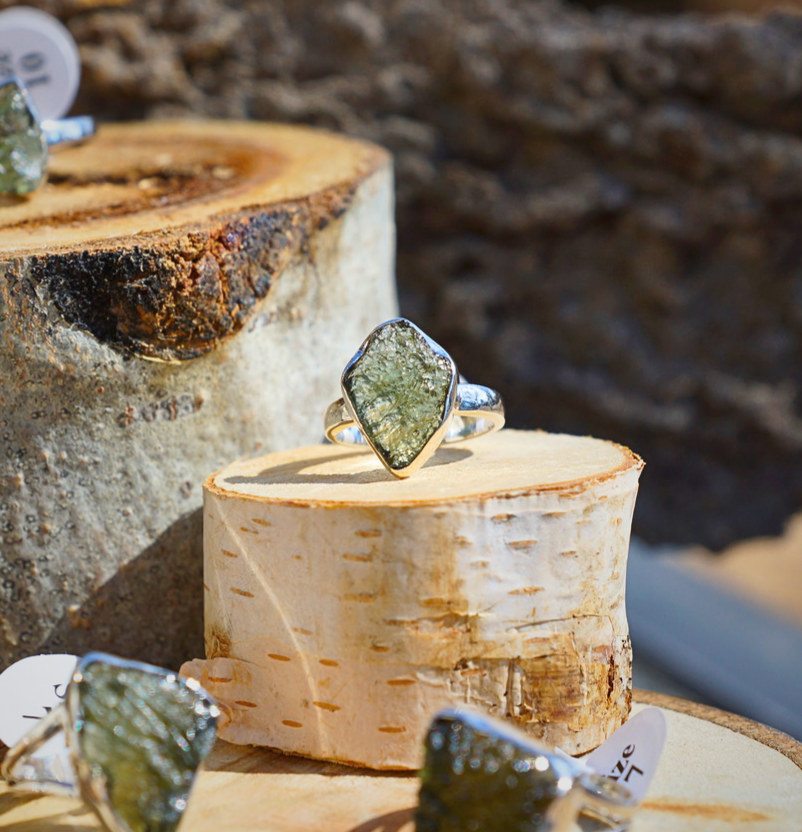 MOLDAVITE RINGS