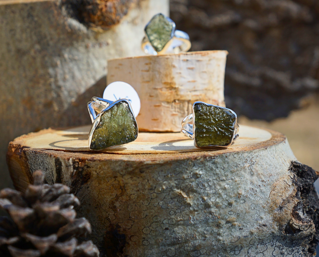 MOLDAVITE RINGS