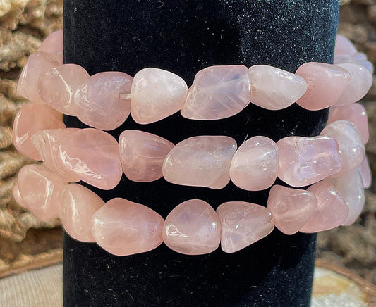 ROSE QUARTZ TUMBLED BRACELET