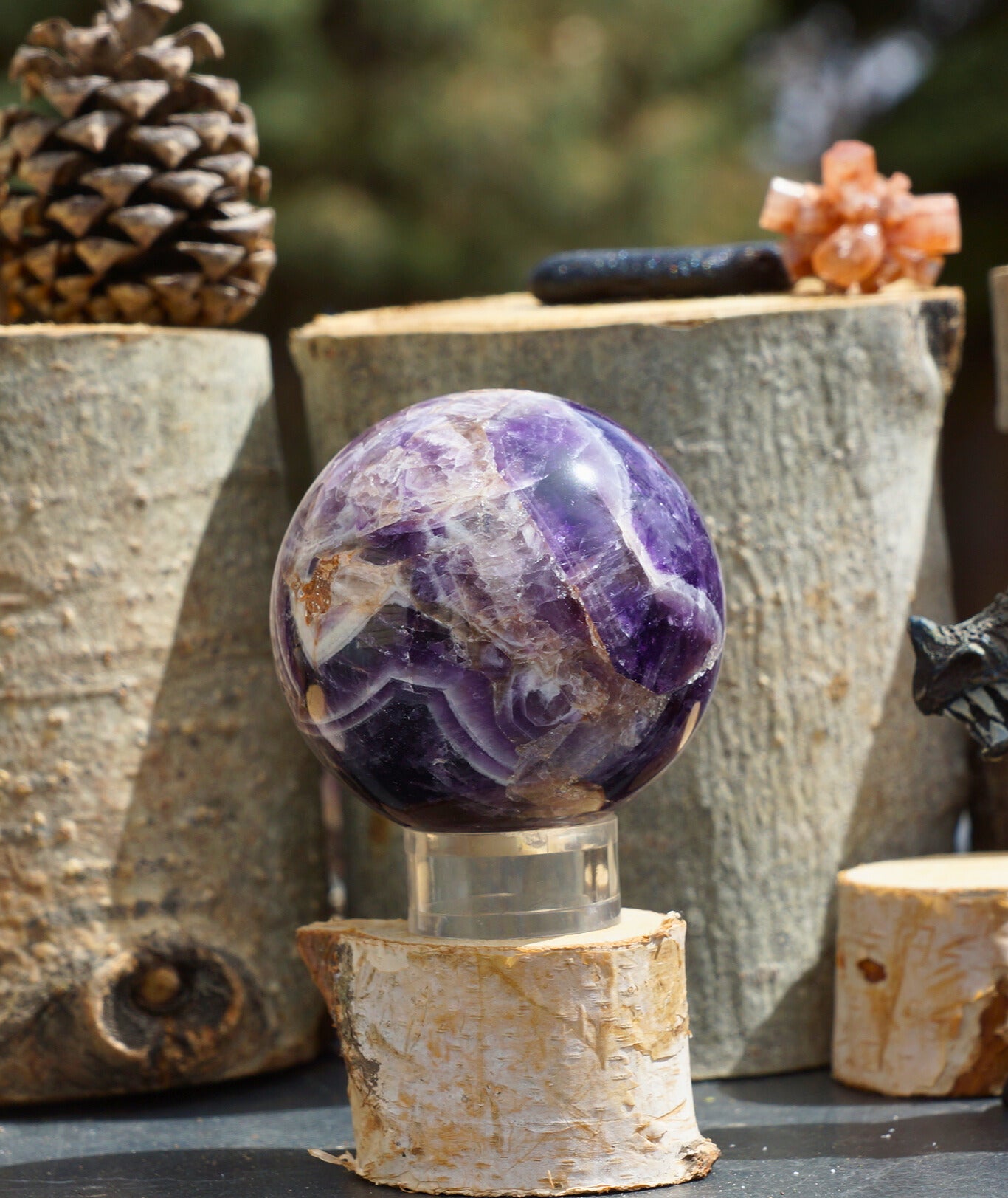 CHEVRON AMETHYST SPHERES