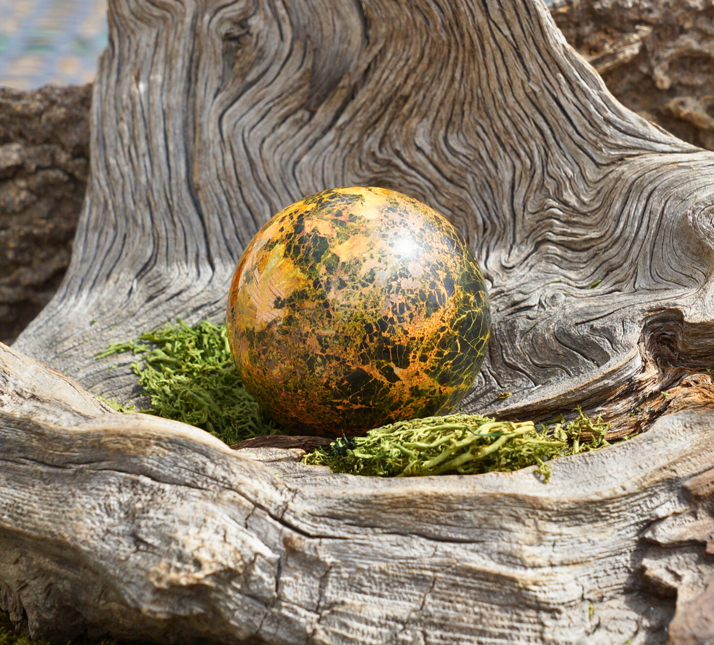 GREEN/YELLOW JASPER SPHERE
