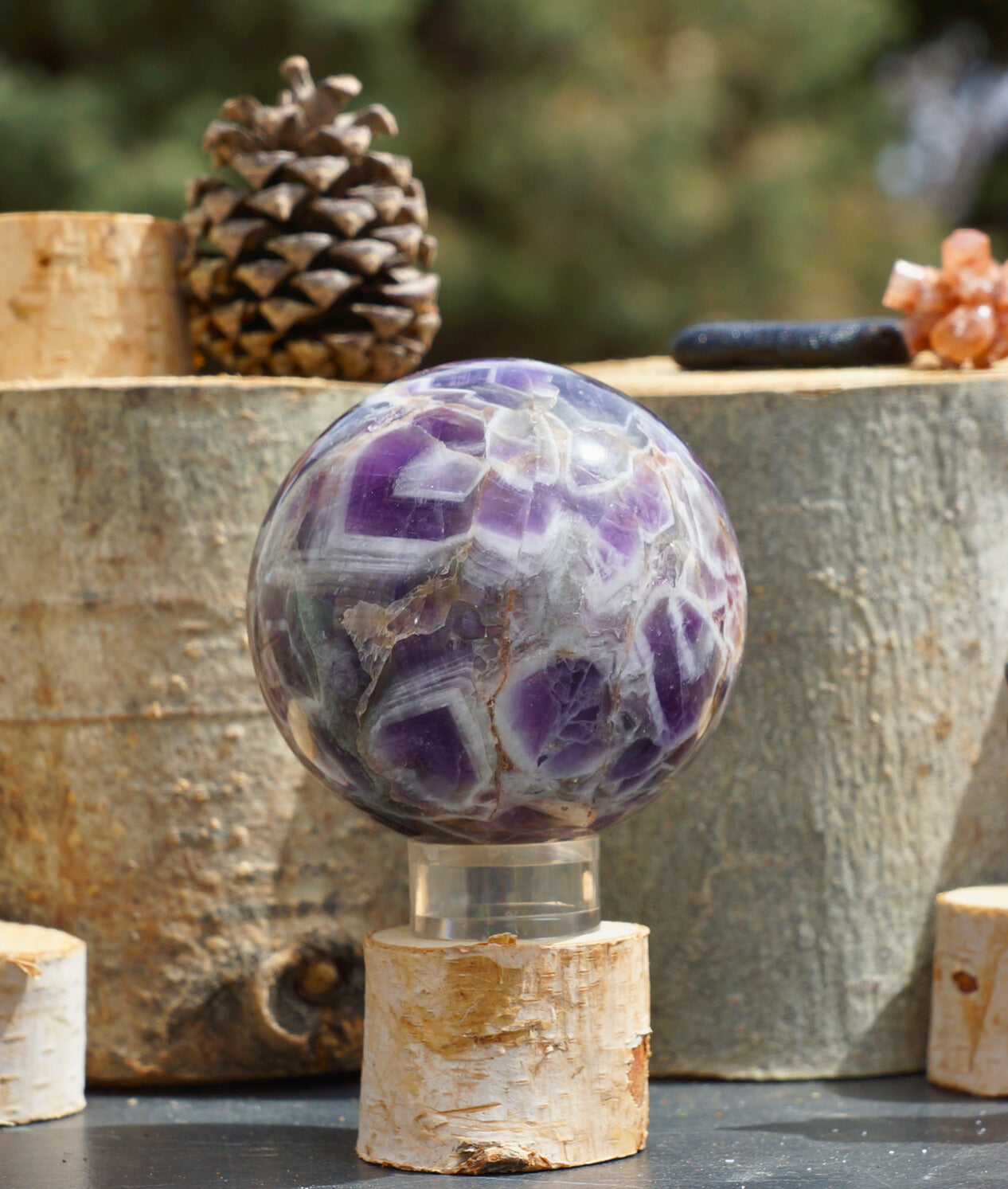 CHEVRON AMETHYST SPHERES