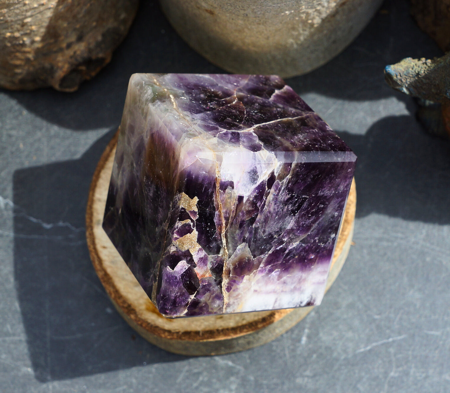 CHEVRON AMETHYST CUBES