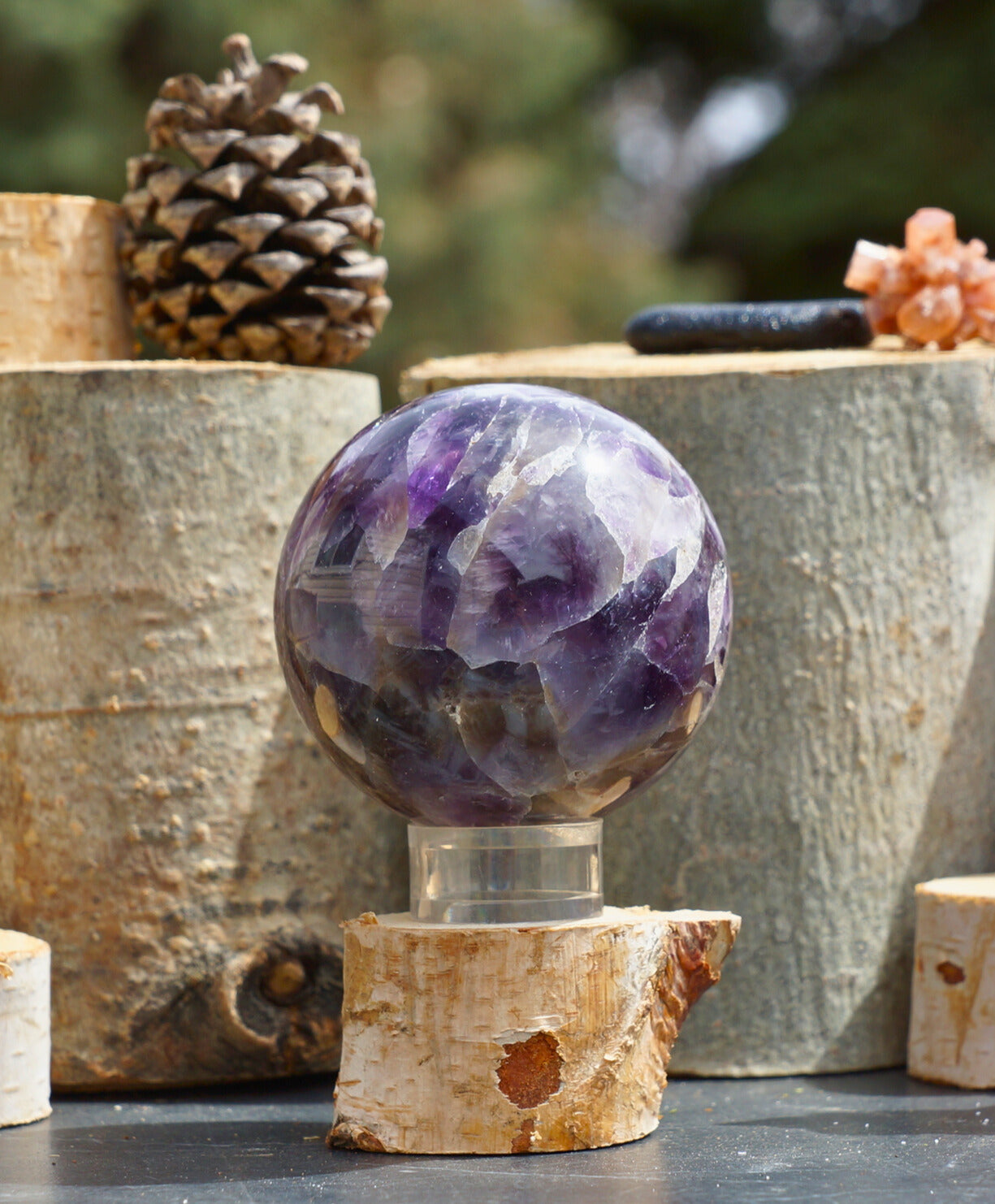 CHEVRON AMETHYST SPHERES