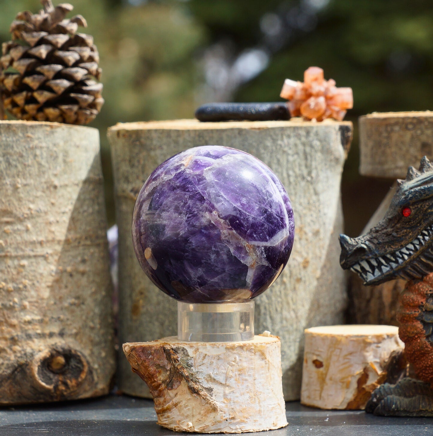CHEVRON AMETHYST SPHERES