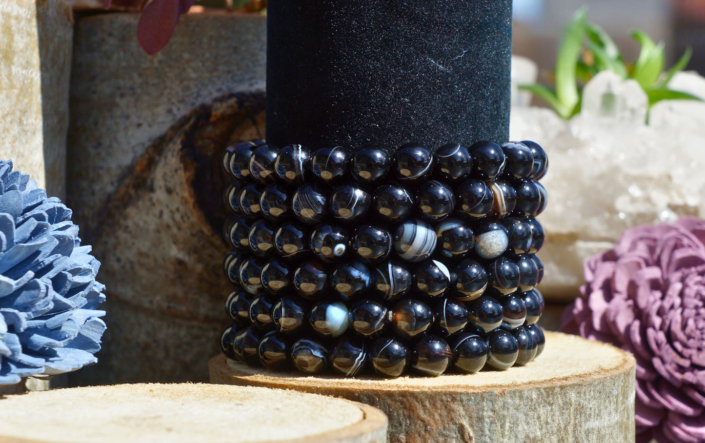 BLACK LACE AGATE BRACELET