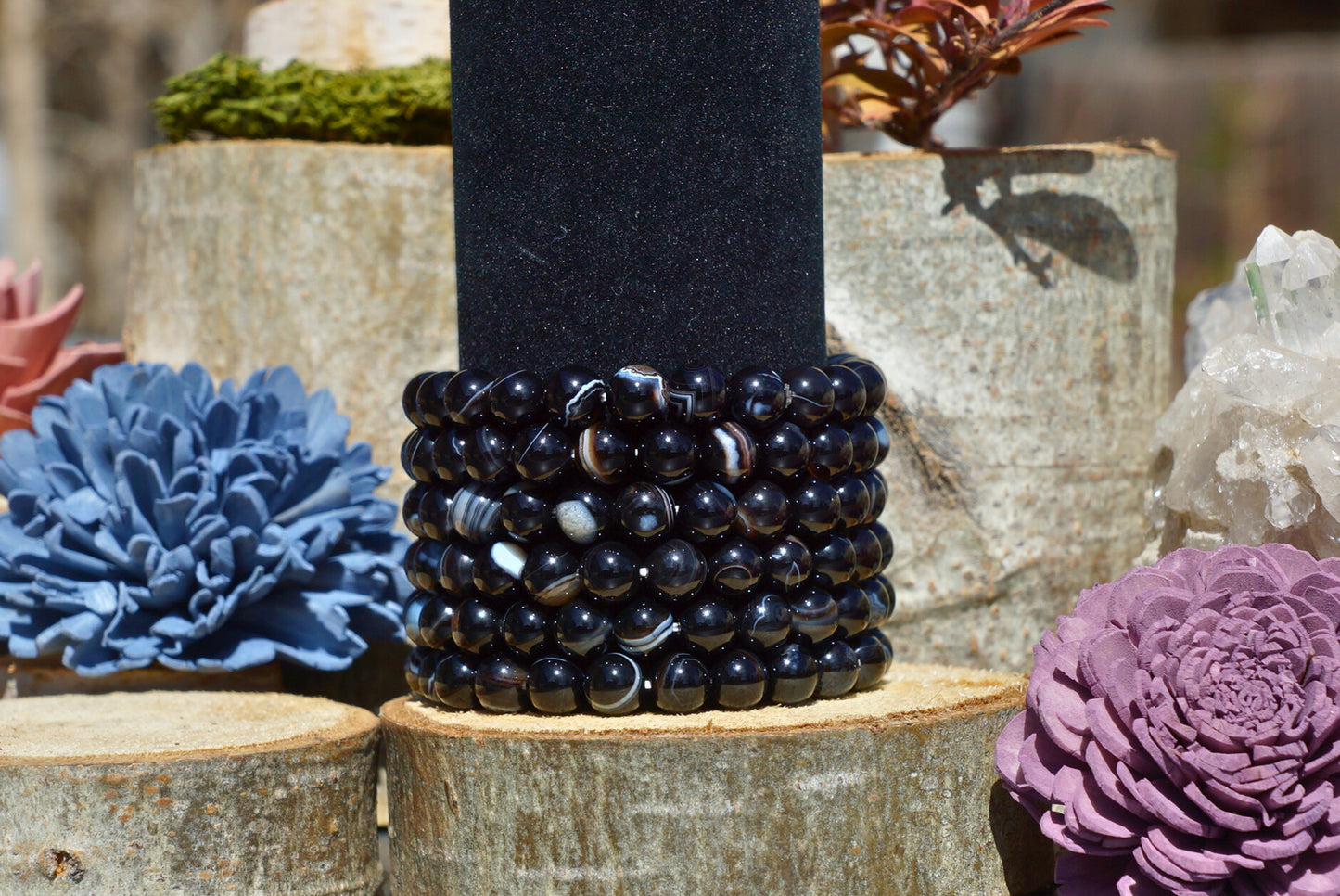 BLACK LACE AGATE BRACELET