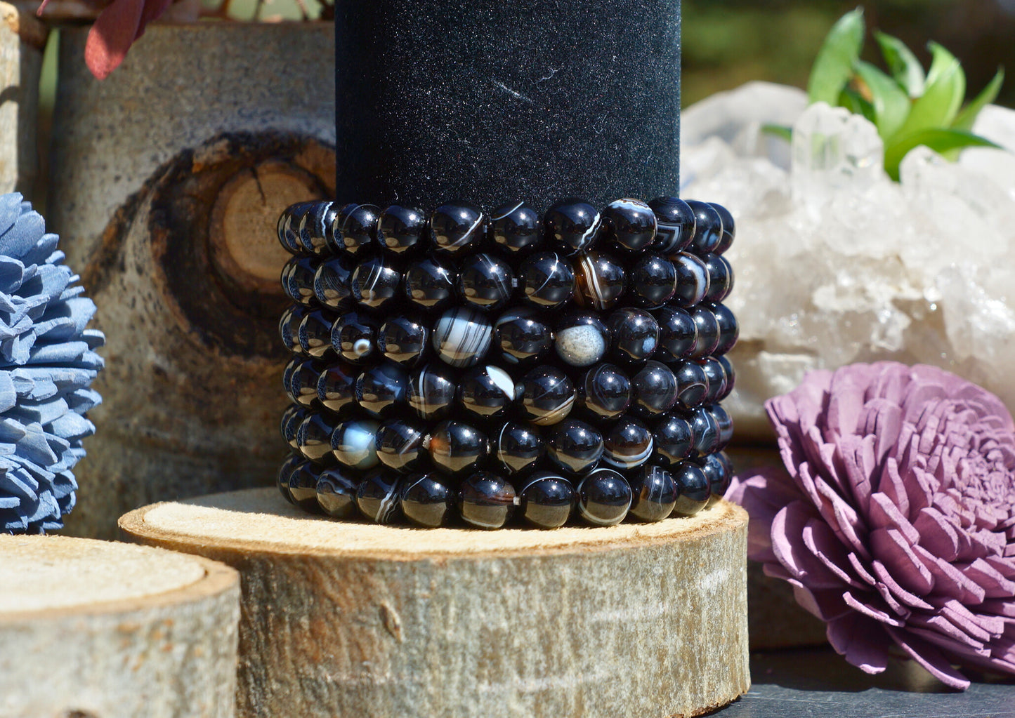 BLACK LACE AGATE BRACELET