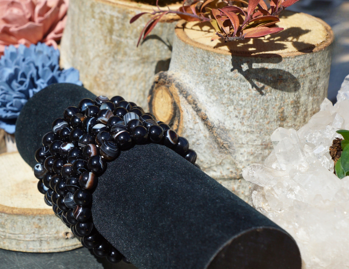 BLACK LACE AGATE BRACELET