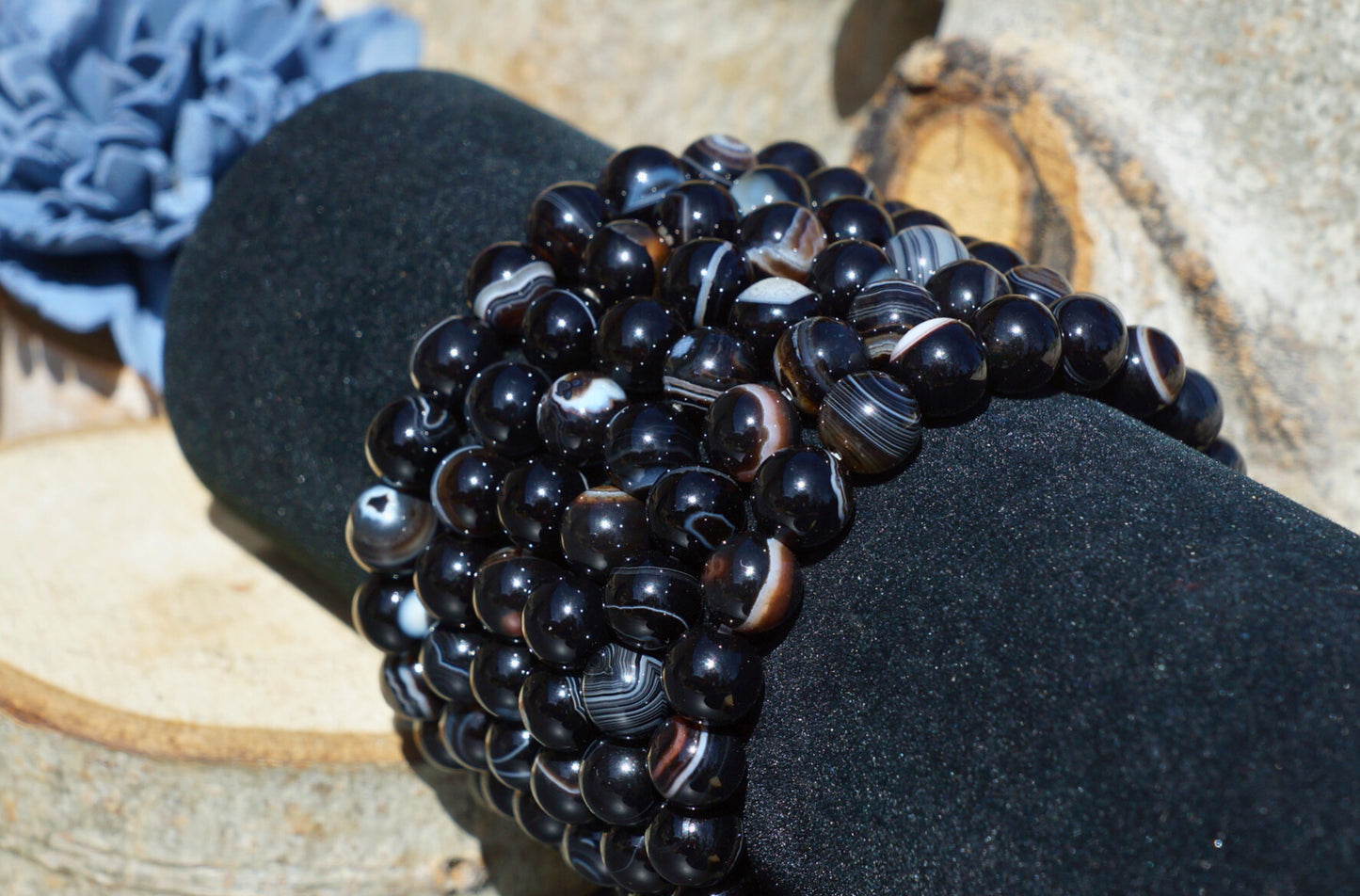 BLACK LACE AGATE BRACELET