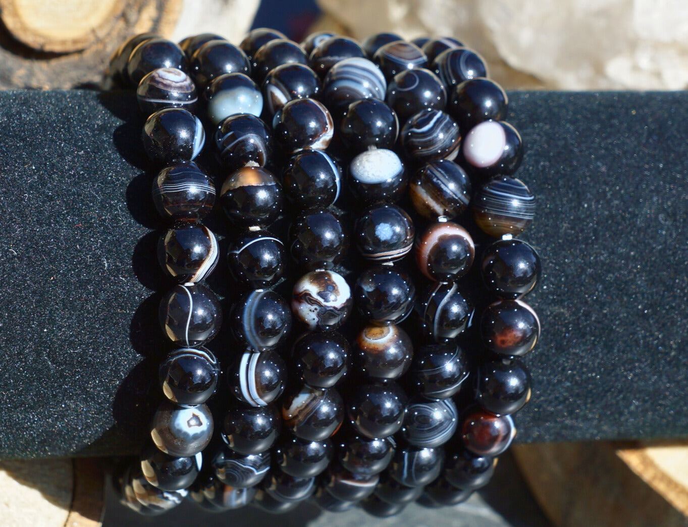 BLACK LACE AGATE BRACELET