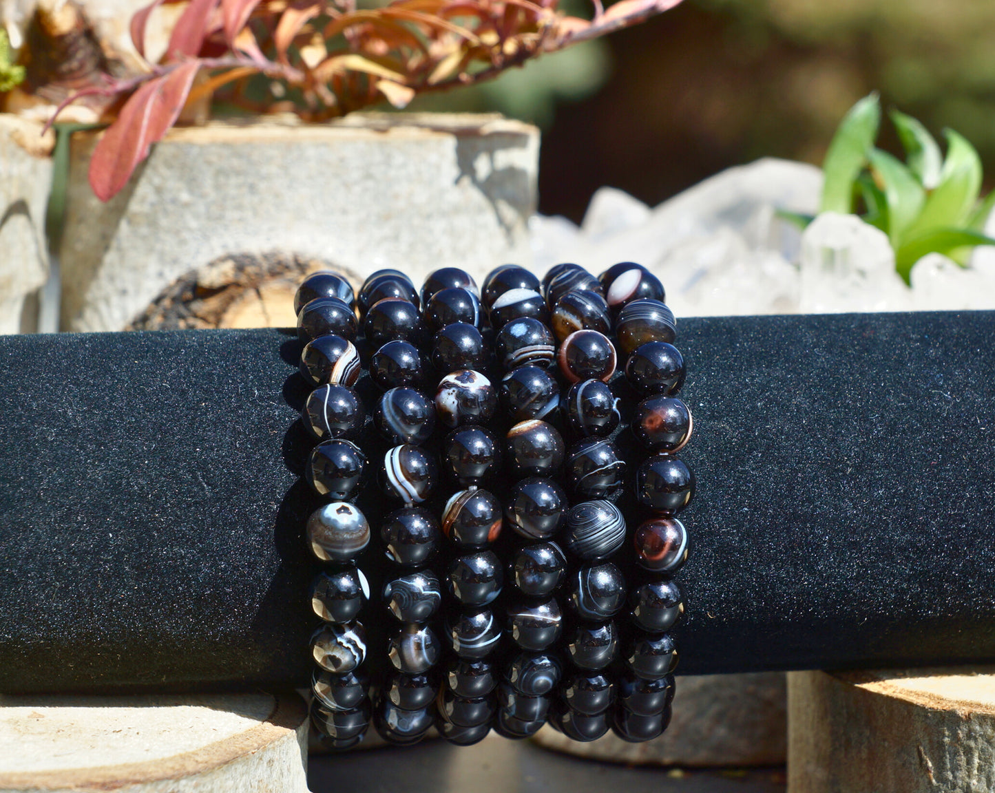 BLACK LACE AGATE BRACELET