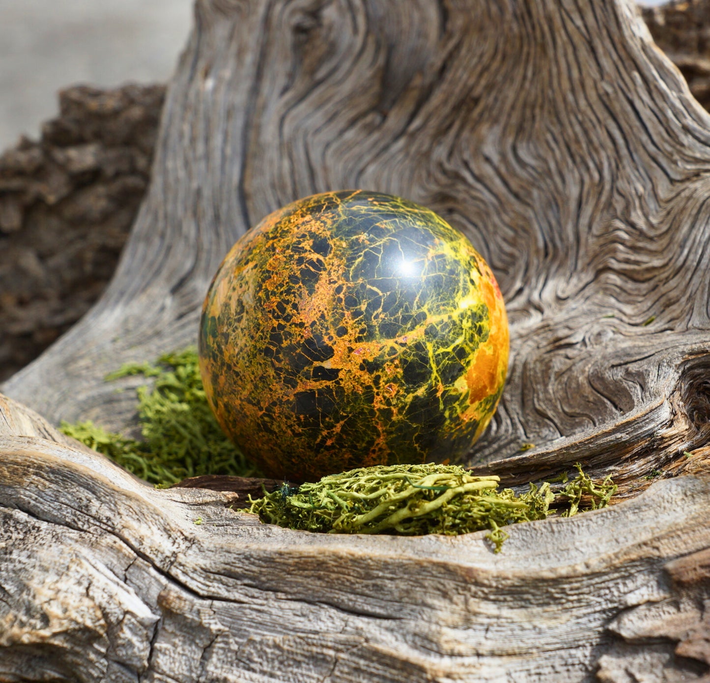 GREEN/YELLOW JASPER SPHERE