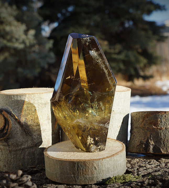 Large natural hot citrine freeform