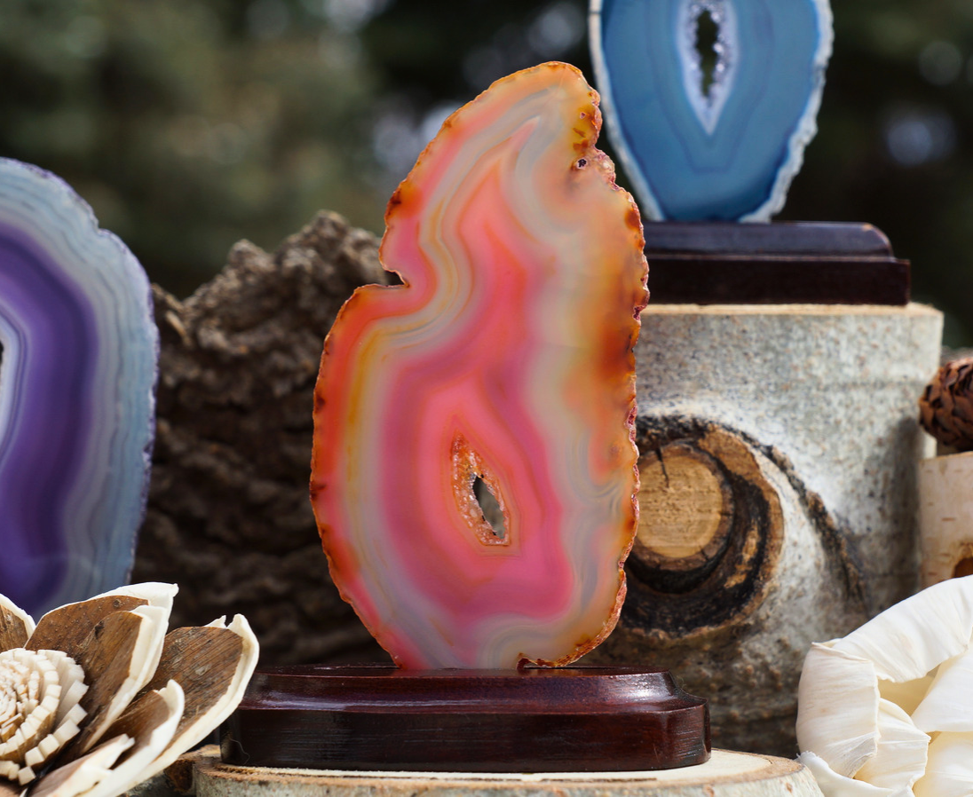 AGATE SLICE ON STAND