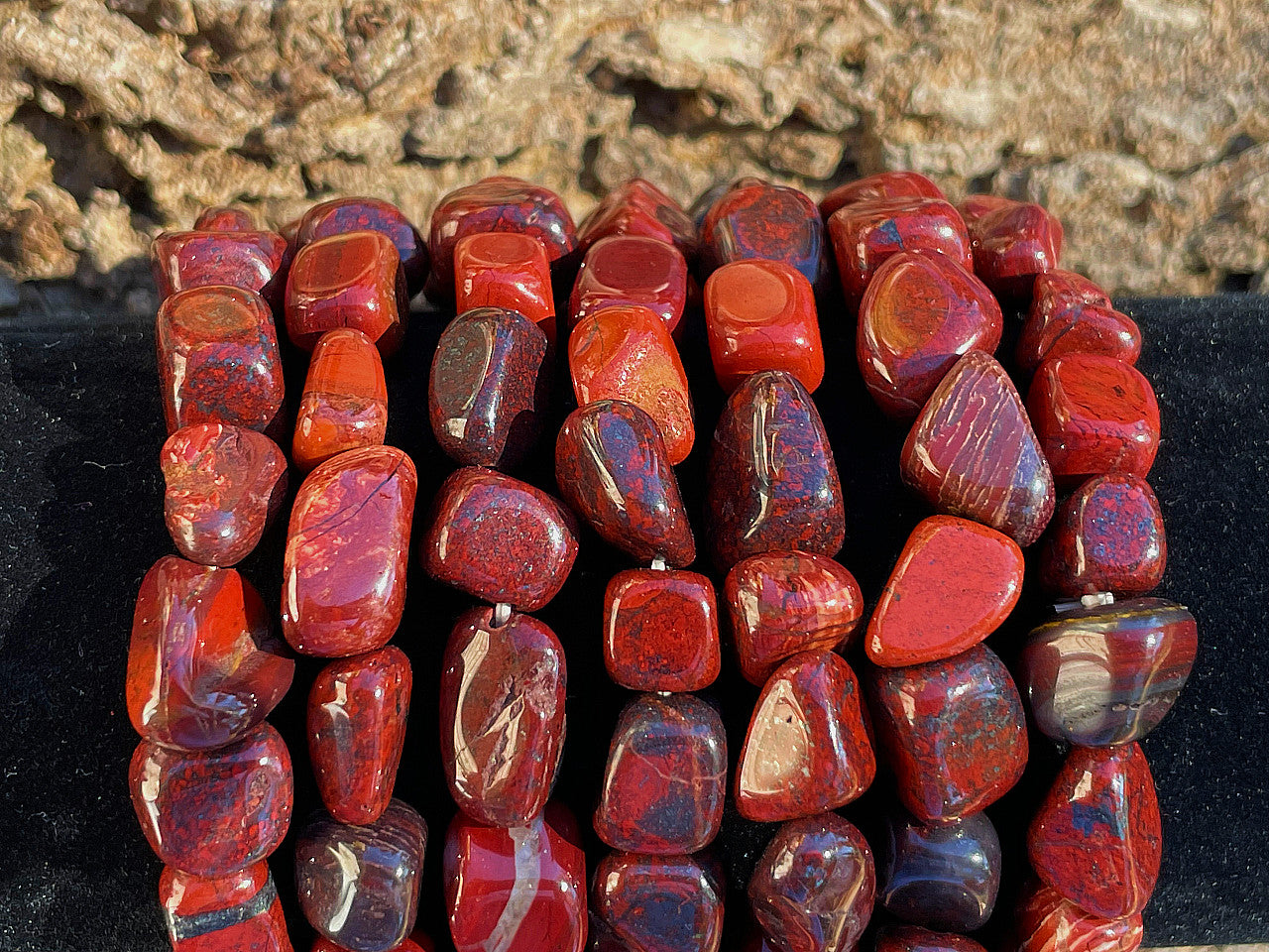 RED JASPER TUMBLED BRACELET