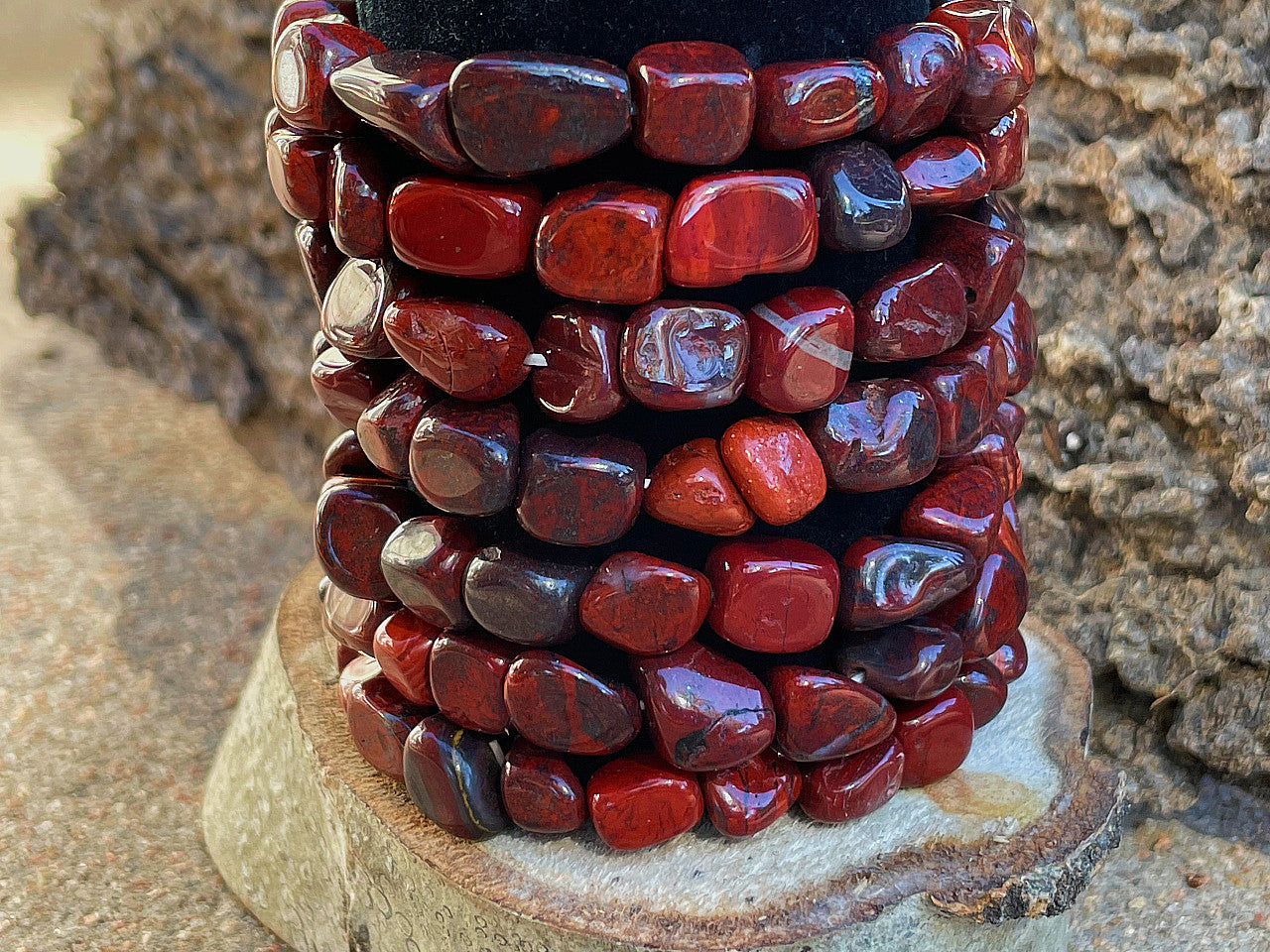 RED JASPER TUMBLED BRACELET