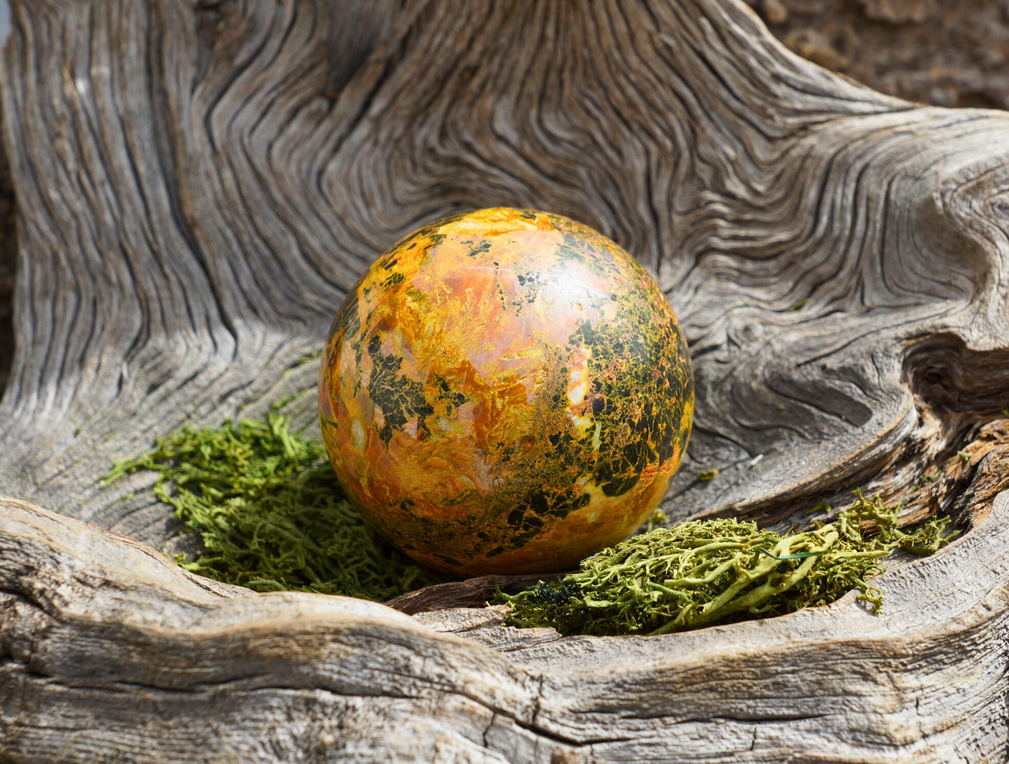 GREEN/YELLOW JASPER SPHERE